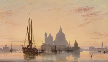 Velencei nézetek a Santa Maria della Salute templommal